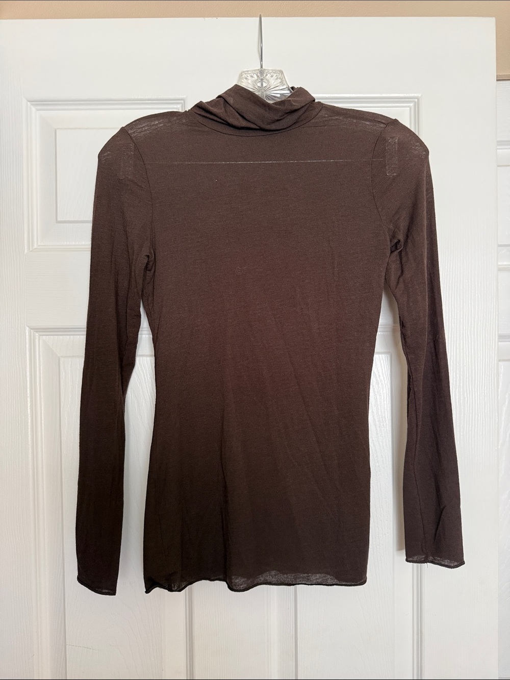 Intimissimi Chocolate Brown Modal Cashmere Ultralight High Neck Top S